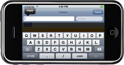 Вы можете использовать клавиатуру, или команду Правка → Вставить, чтобы вставить текст в буфер iPhone, а затем щелкните по полю ввода и нажмите Paste на экране чтобы вставить текст.