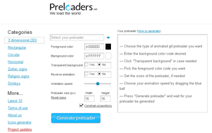 страница сервиса preloaders